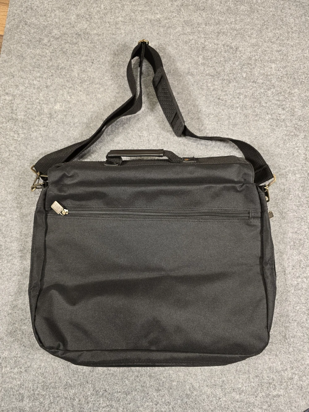LEEDS Messenger Bag Black NRA Logo with Sturdy Adjustable Strap